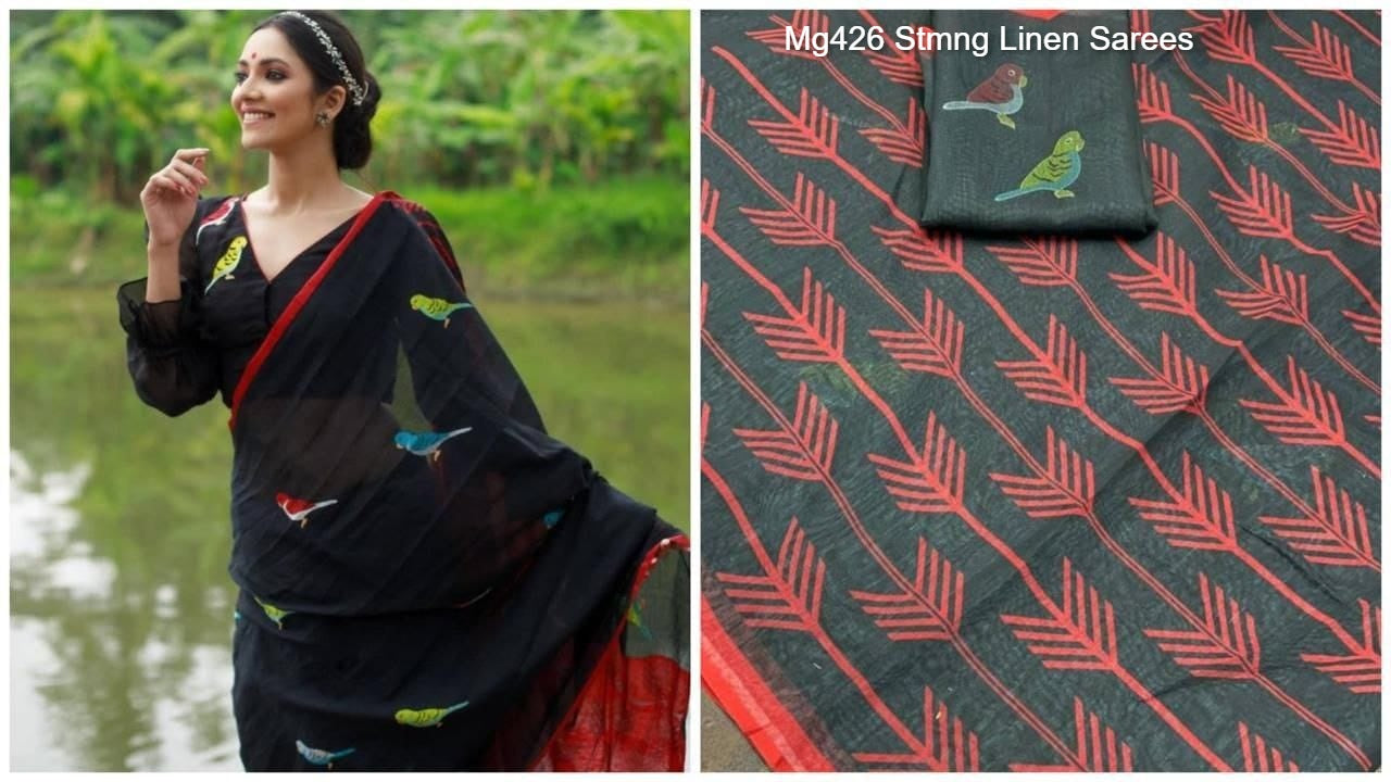 Mg426 Stmng Linen Sarees