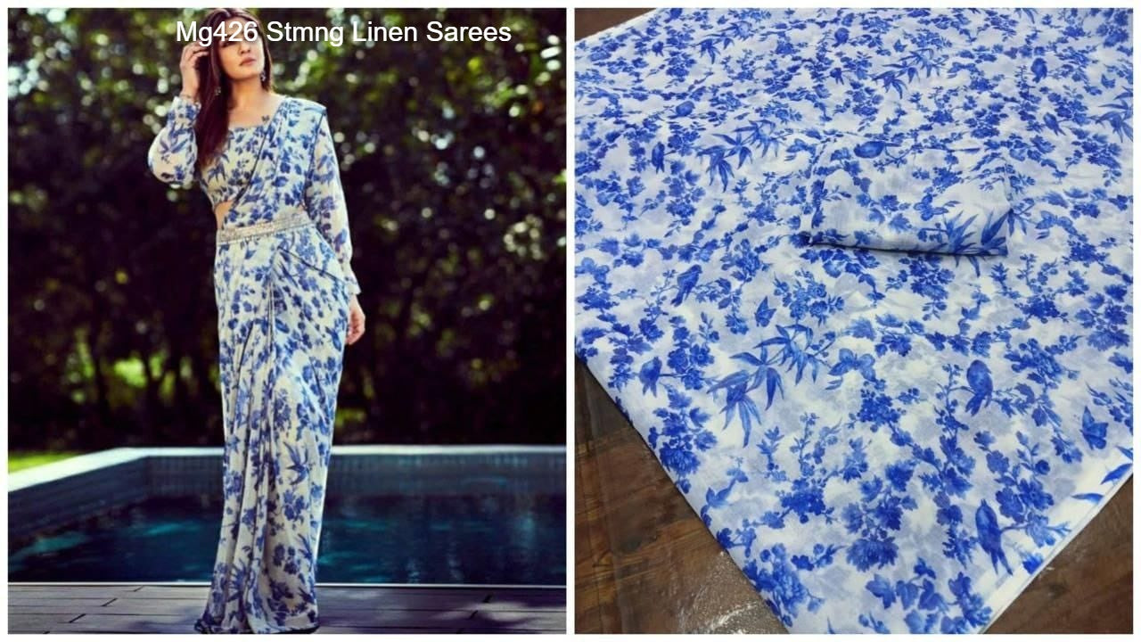 Mg426 Stmng Linen Sarees