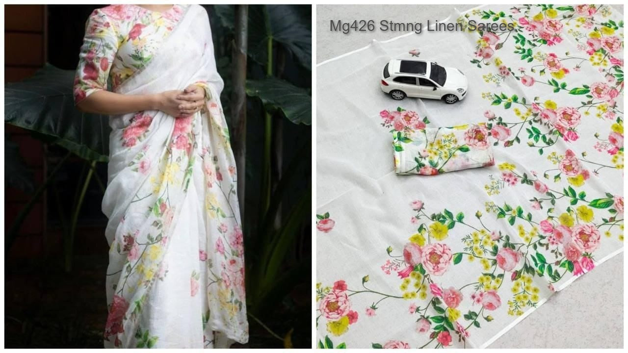 Mg426 Stmng Linen Sarees