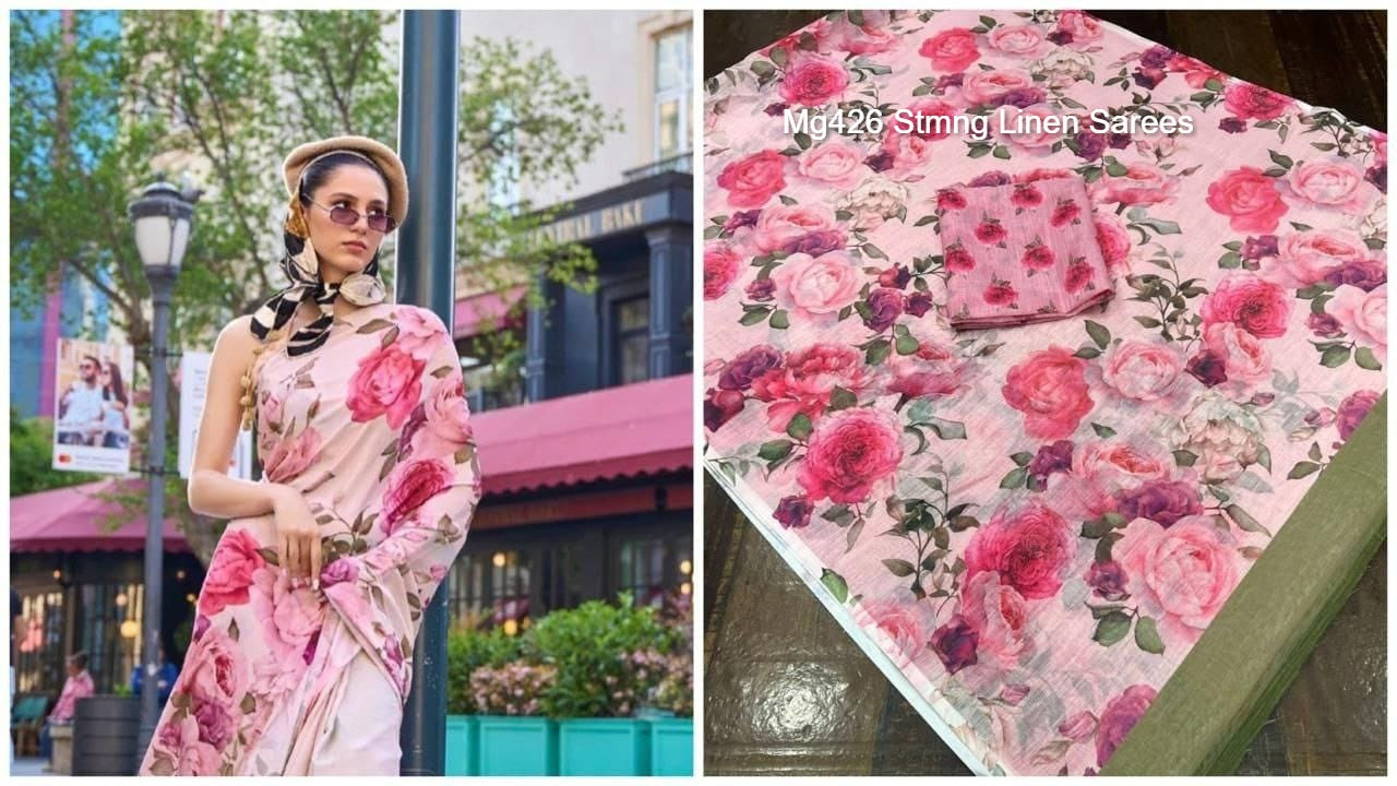 Mg426 Stmng Linen Sarees