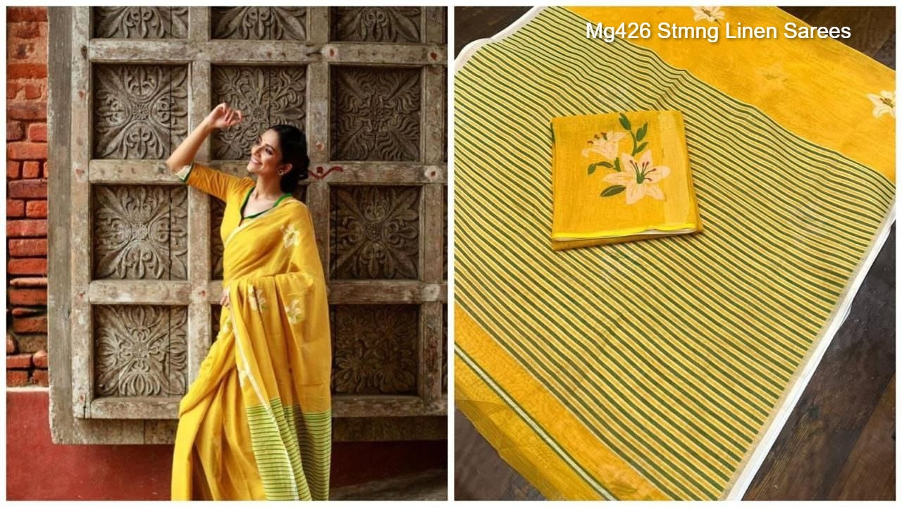 Mg426 Stmng Linen Sarees