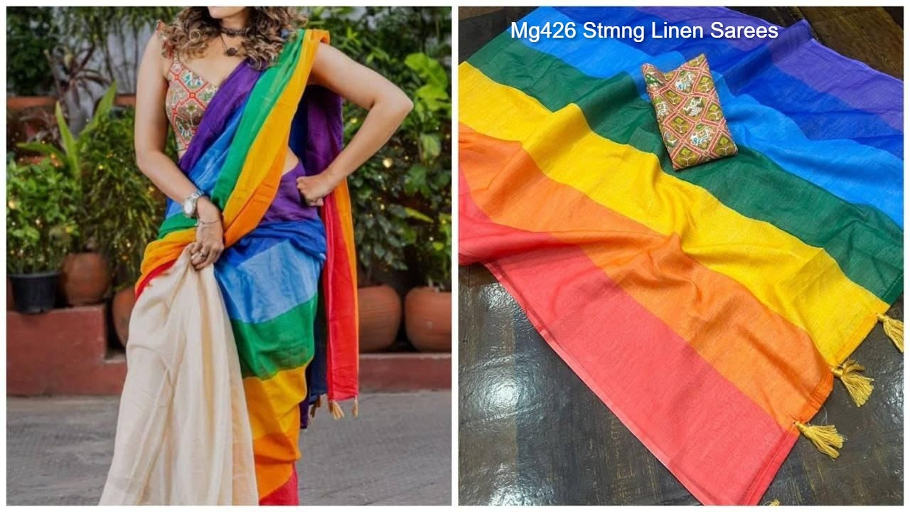 Mg426 Stmng Linen Sarees