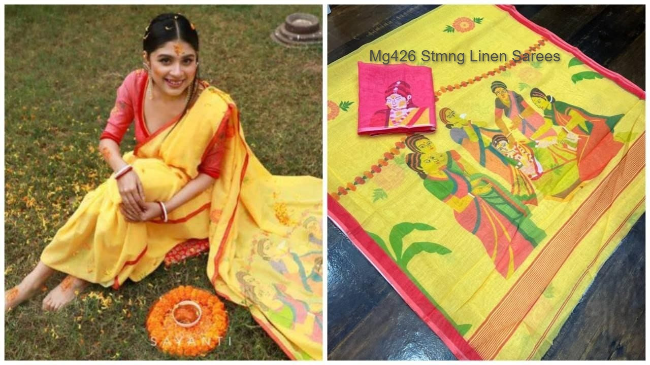Mg426 Stmng Linen Sarees