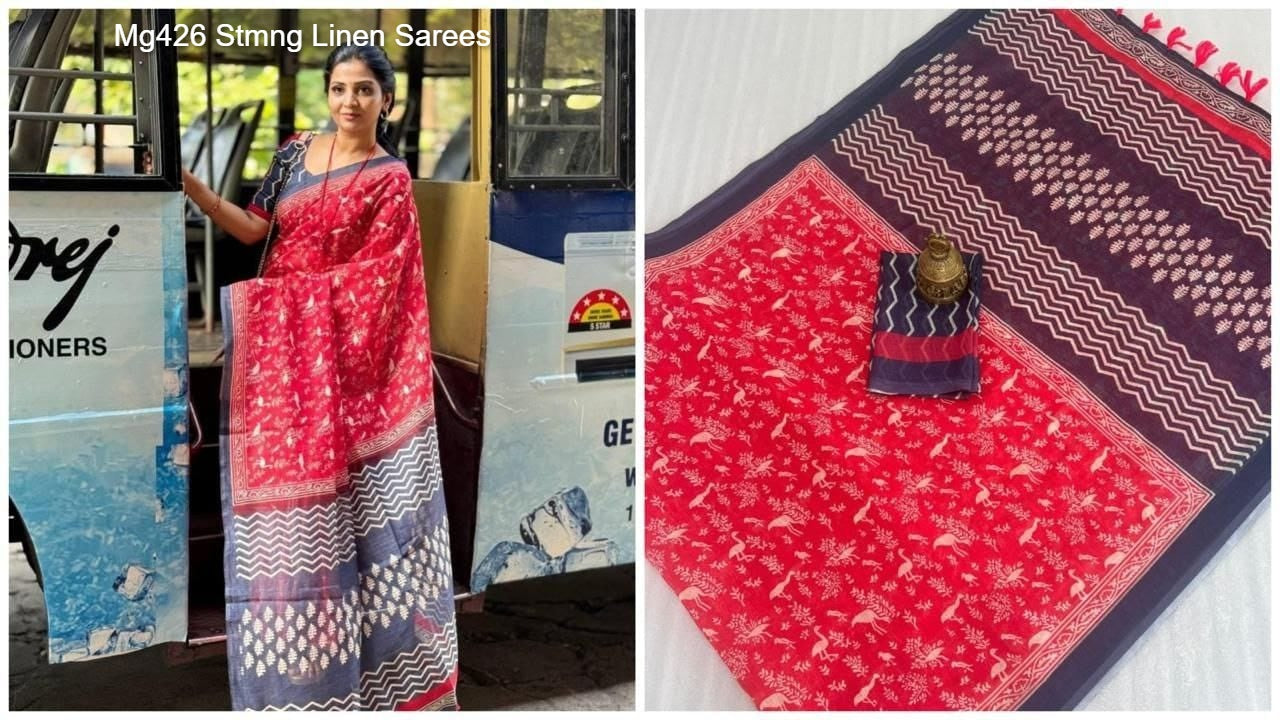Mg426 Stmng Linen Sarees