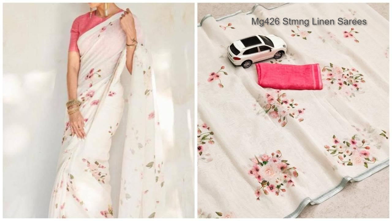 Mg426 Stmng Linen Sarees