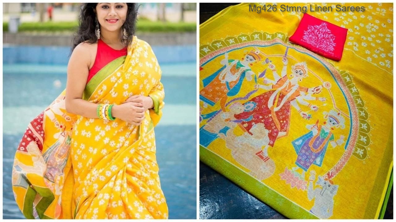 Mg426 Stmng Linen Sarees