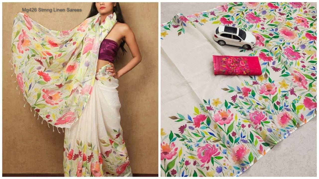 Mg426 Stmng Linen Sarees
