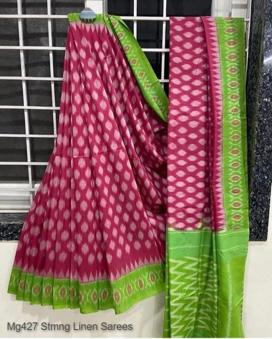 Mg427 Stmng Linen Sarees