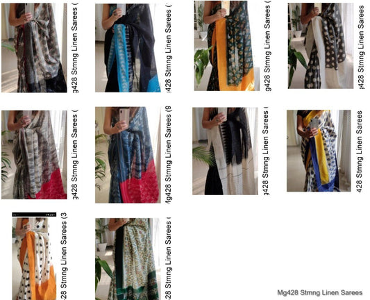 Mg428 Stmng Linen Sarees