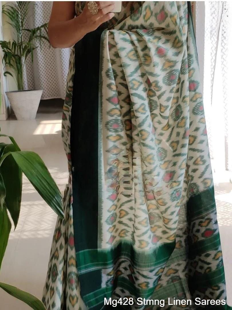 Mg428 Stmng Linen Sarees