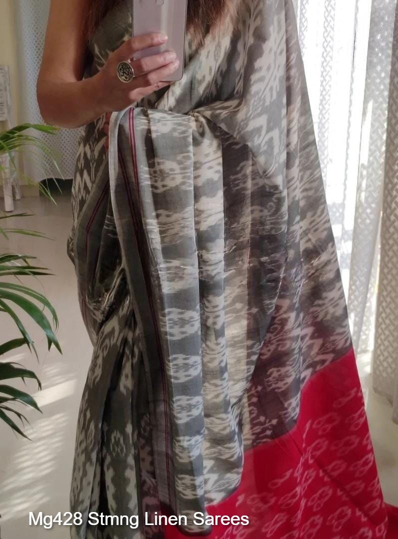 Mg428 Stmng Linen Sarees