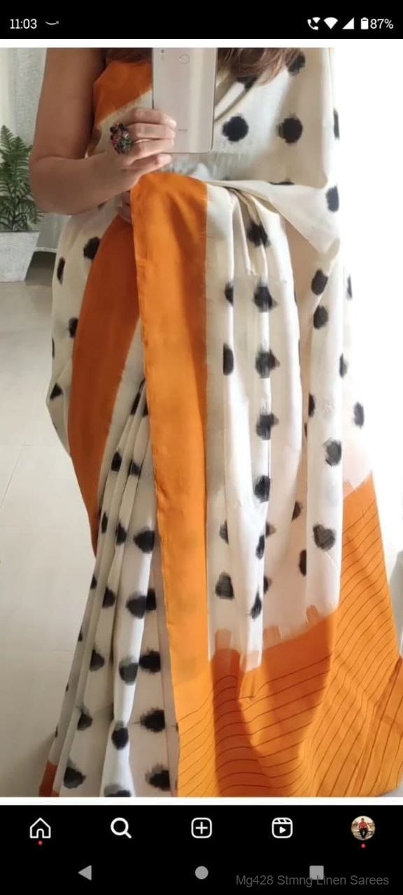 Mg428 Stmng Linen Sarees