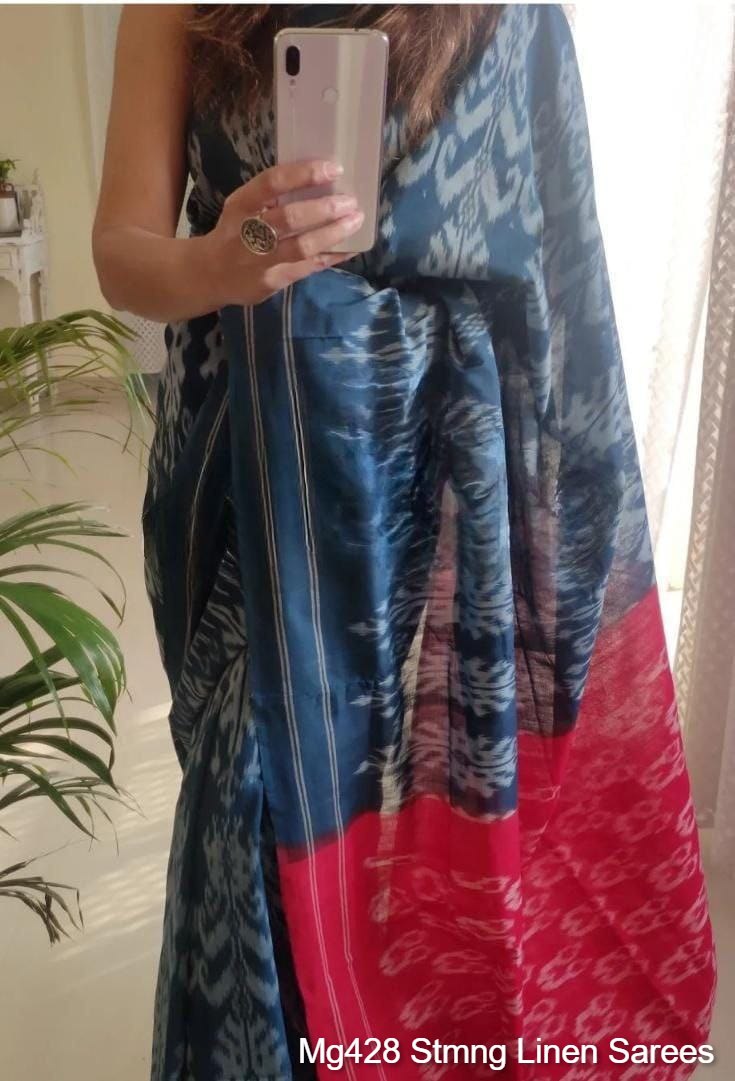 Mg428 Stmng Linen Sarees