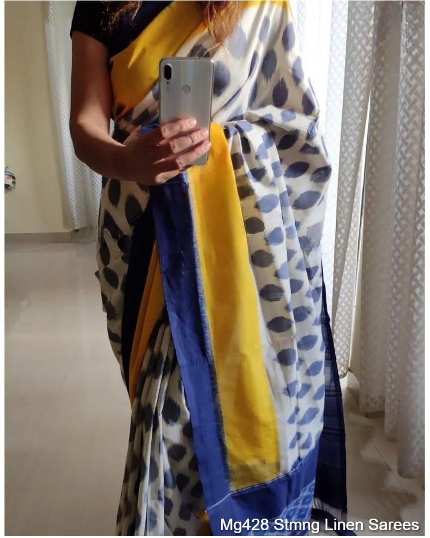 Mg428 Stmng Linen Sarees