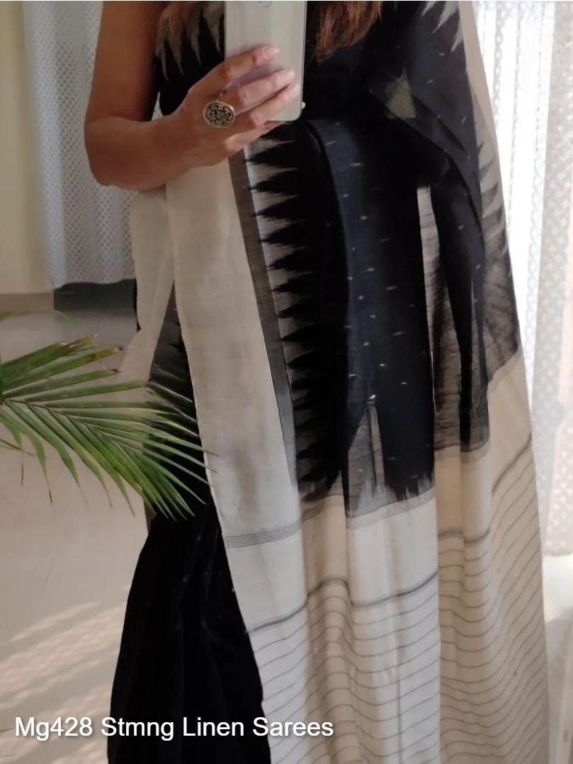 Mg428 Stmng Linen Sarees