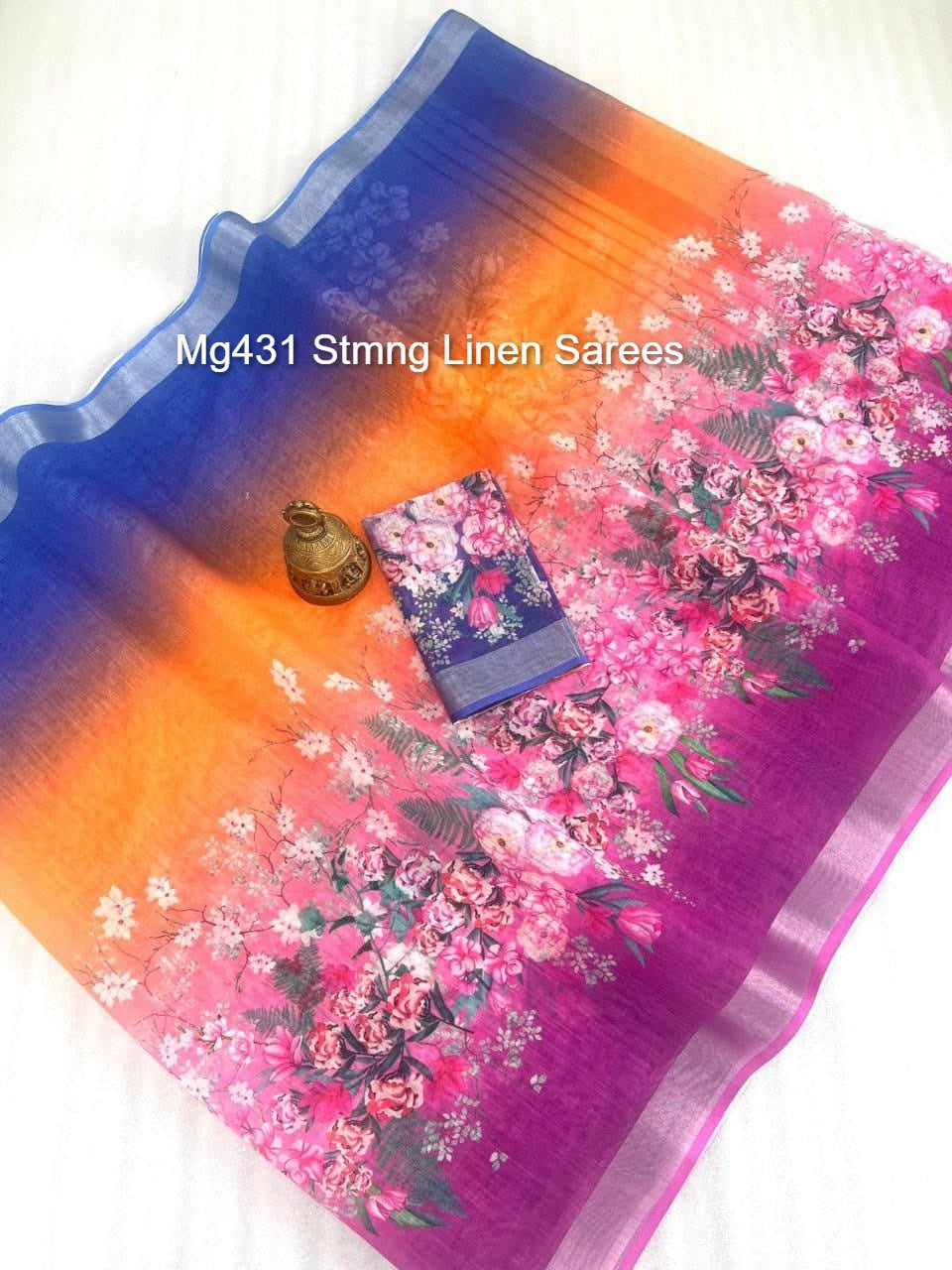 Mg431 Stmng Linen Sarees