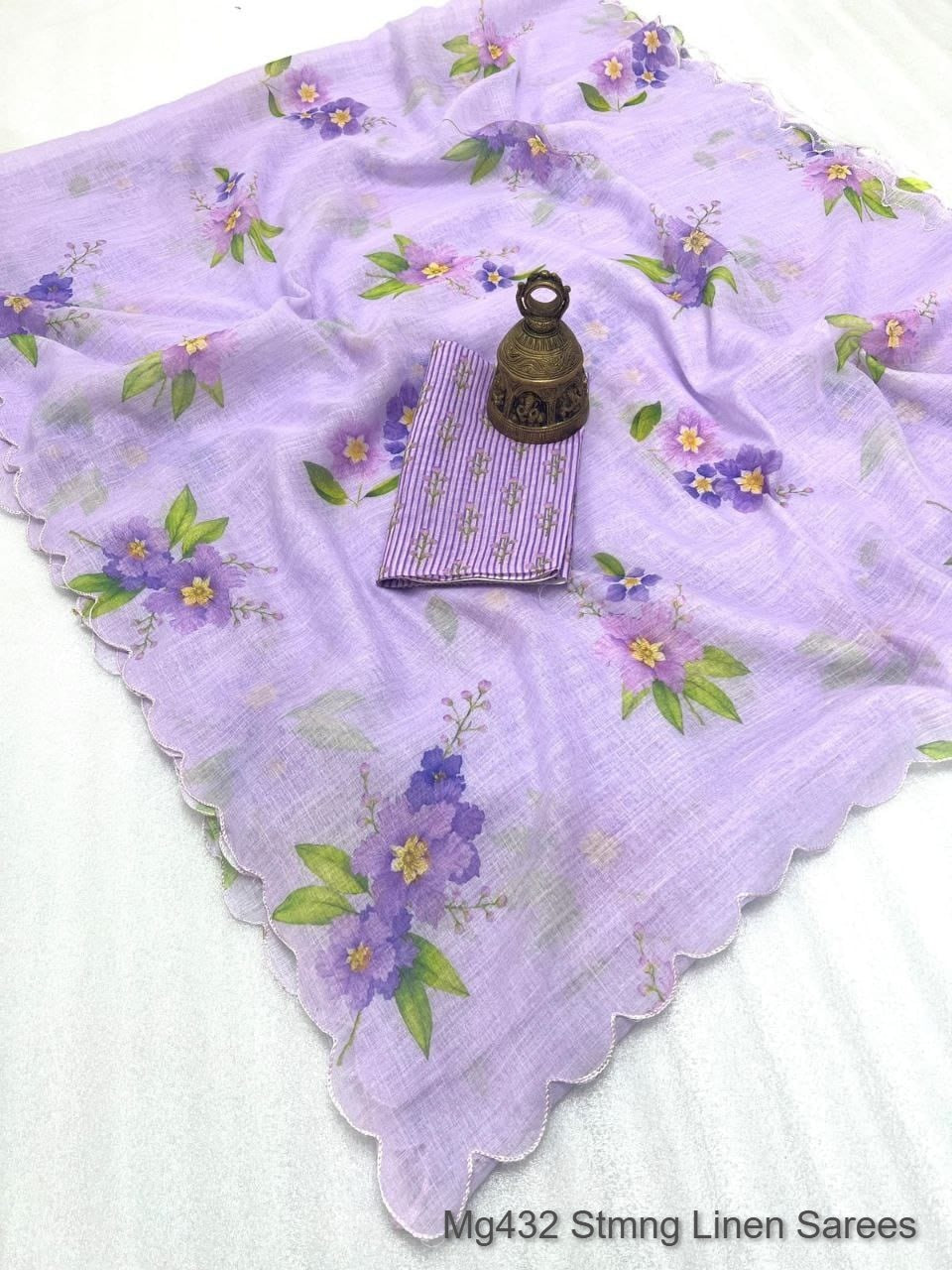 Mg432 Stmng Linen Sarees