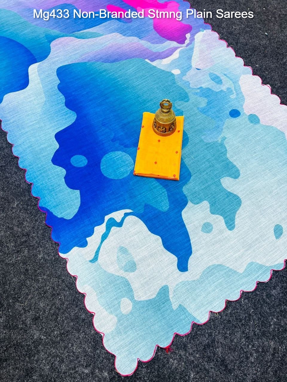 Mg433 Non-Branded Stmng Plain Sarees