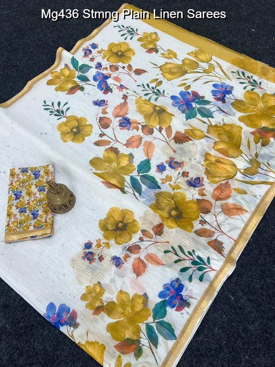 Mg436 Stmng Plain Linen Sarees