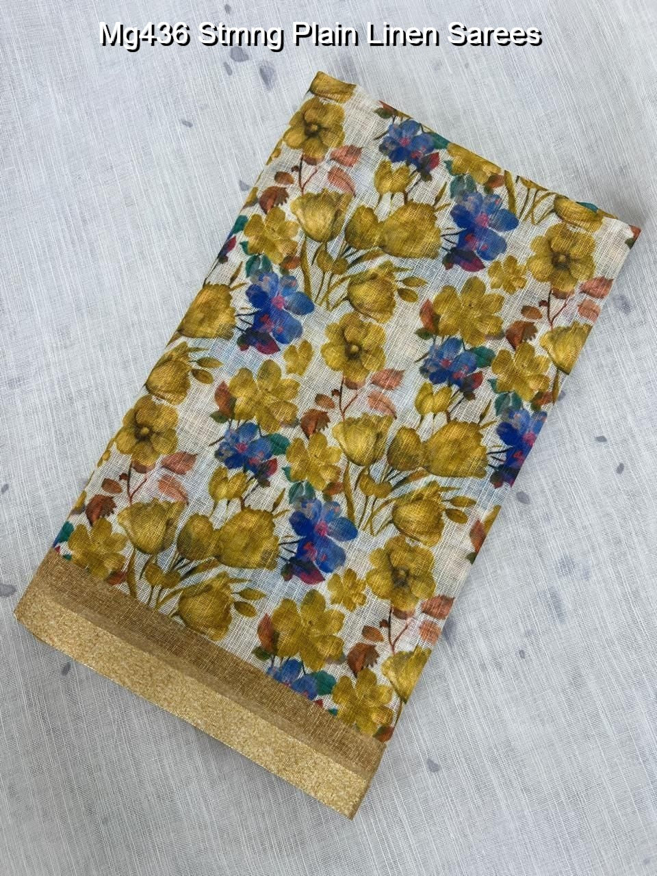 Mg436 Stmng Plain Linen Sarees