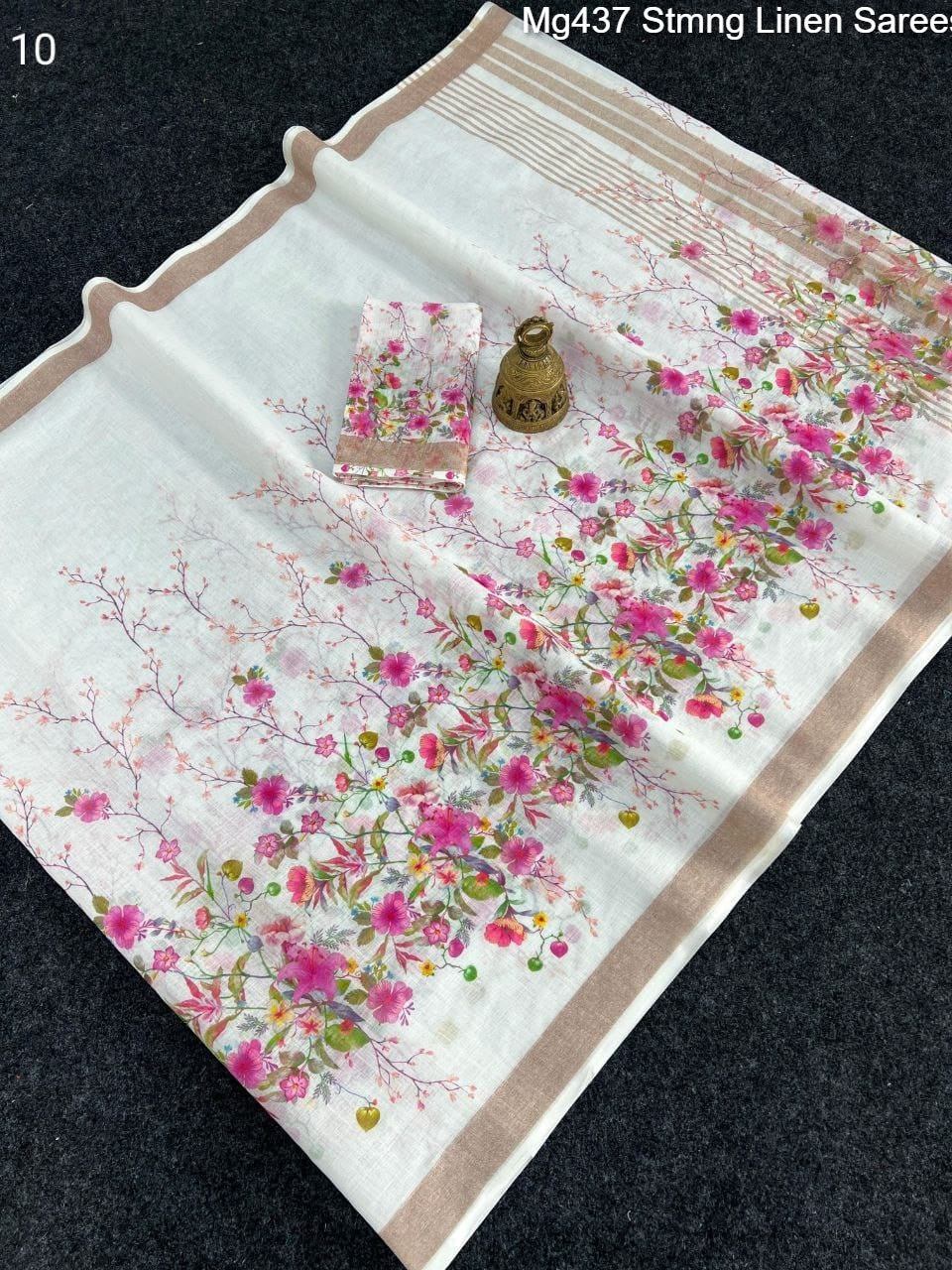 Mg437 Stmng Linen Sarees