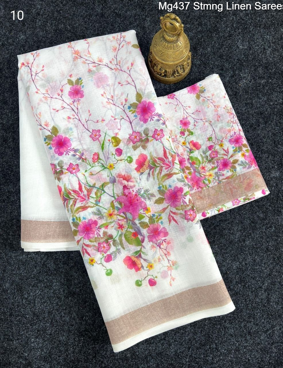 Mg437 Stmng Linen Sarees