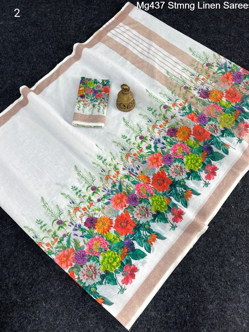 Mg437 Stmng Linen Sarees