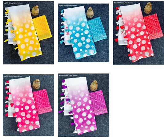 Mg439 Stmng Linen Sarees