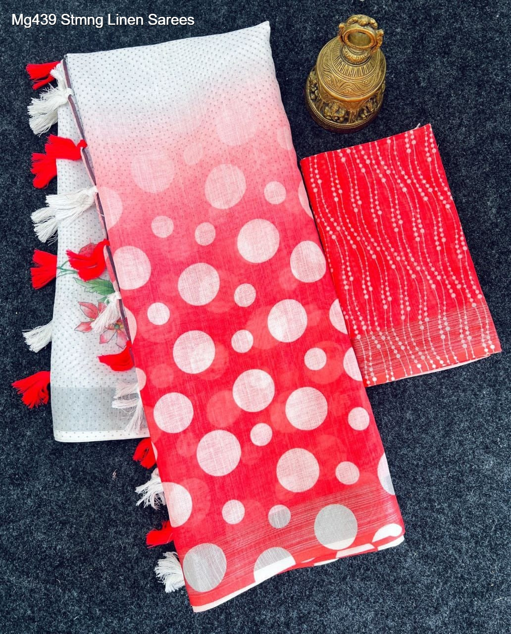 Mg439 Stmng Linen Sarees