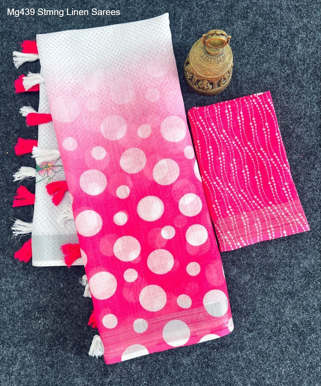Mg439 Stmng Linen Sarees