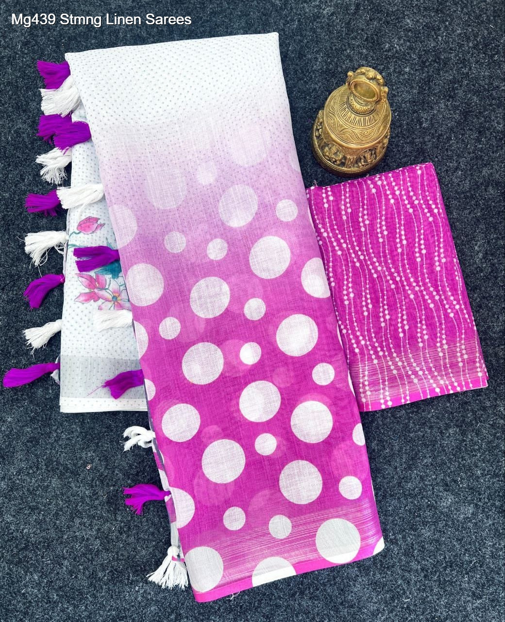 Mg439 Stmng Linen Sarees