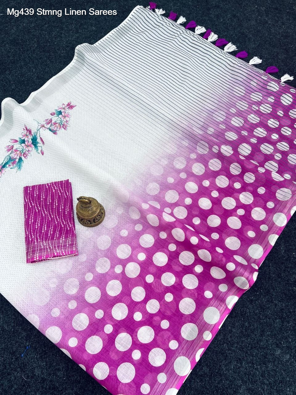 Mg439 Stmng Linen Sarees