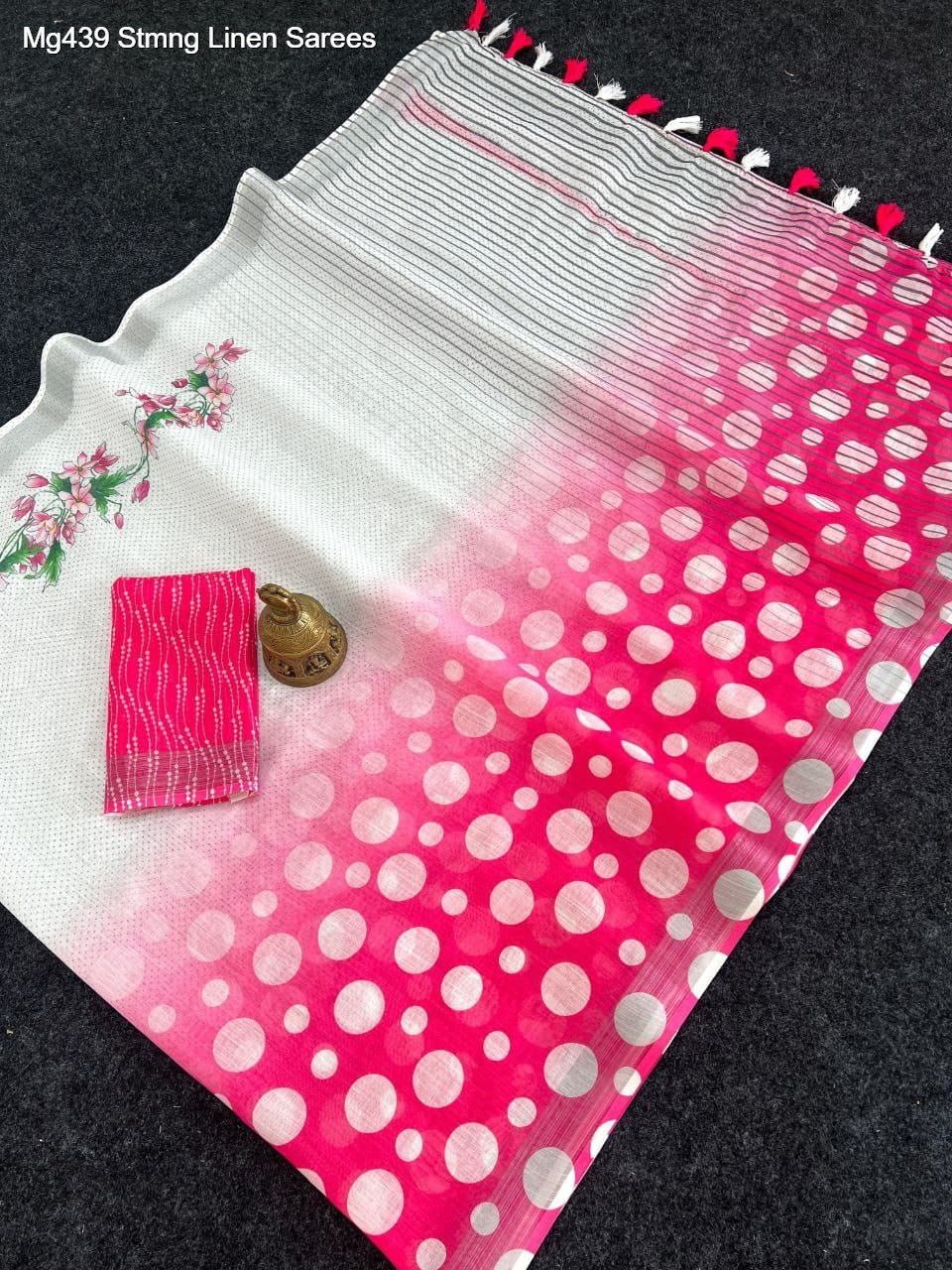 Mg439 Stmng Linen Sarees