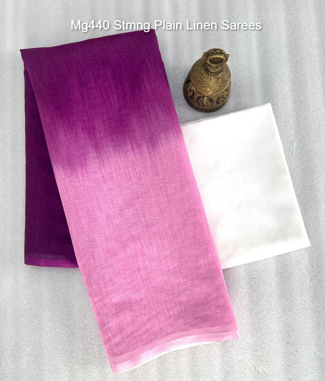 Mg440 Stmng Plain Linen Sarees