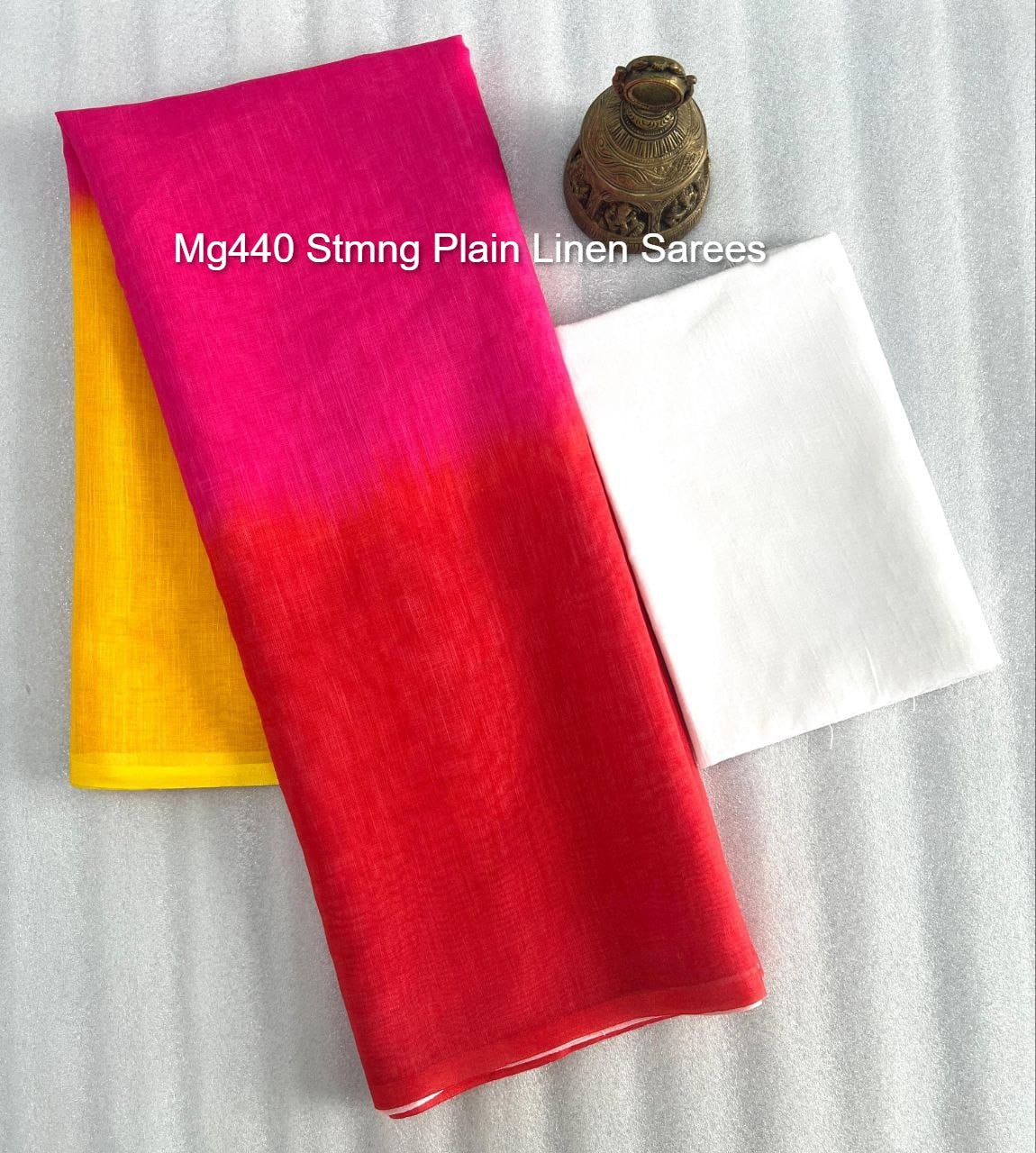 Mg440 Stmng Plain Linen Sarees