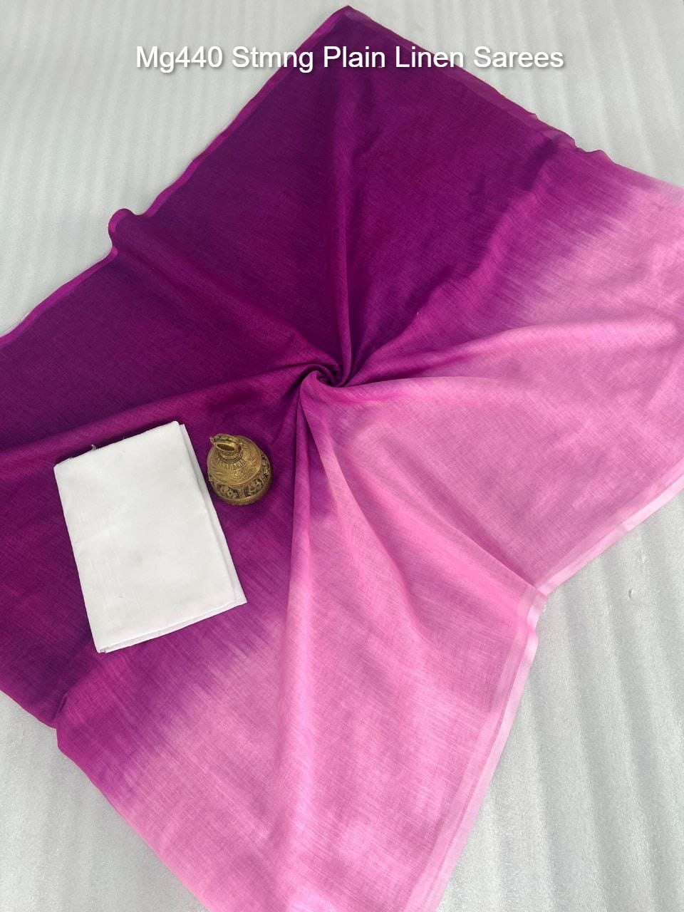 Mg440 Stmng Plain Linen Sarees