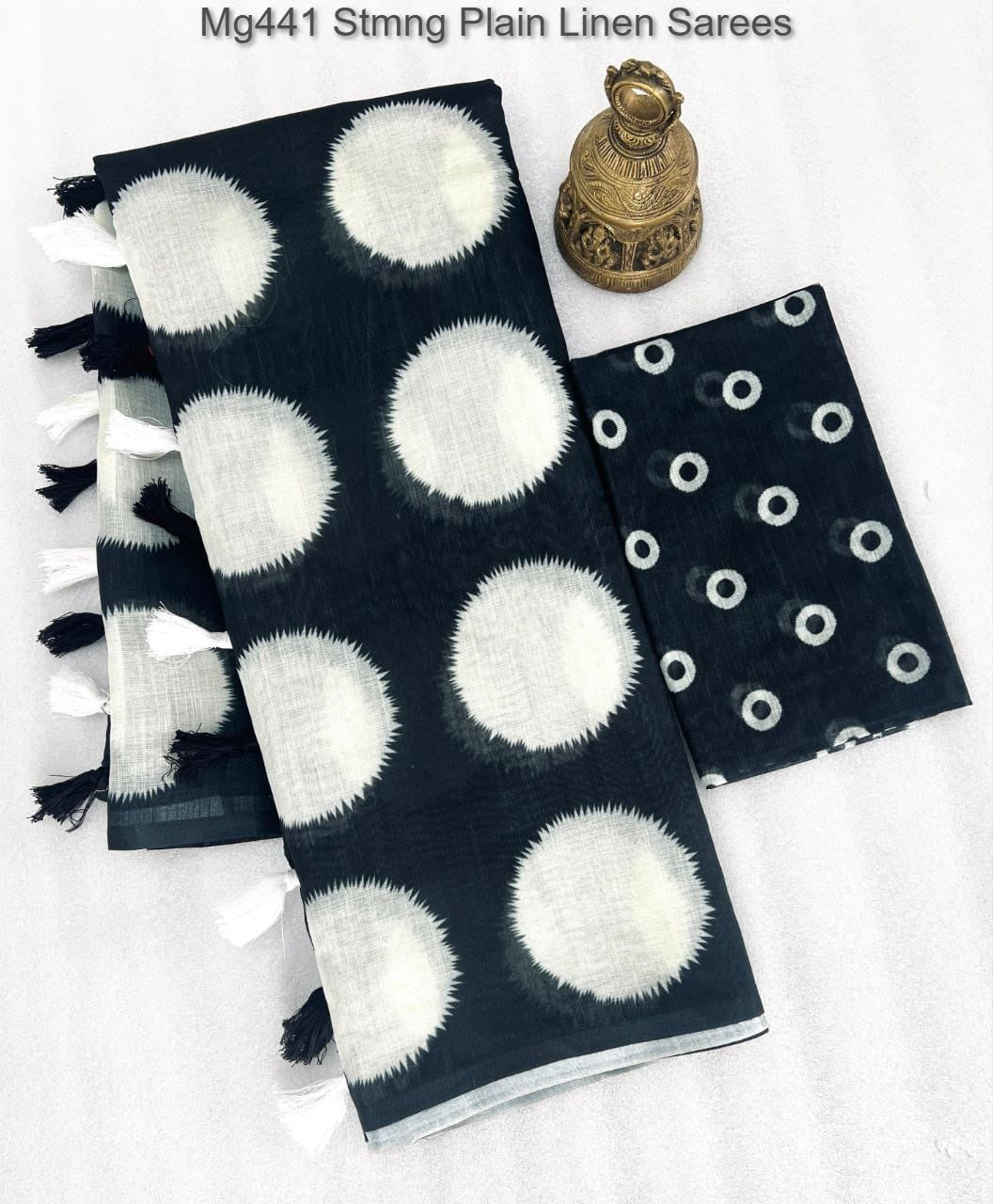 Mg441 Stmng Plain Linen Sarees