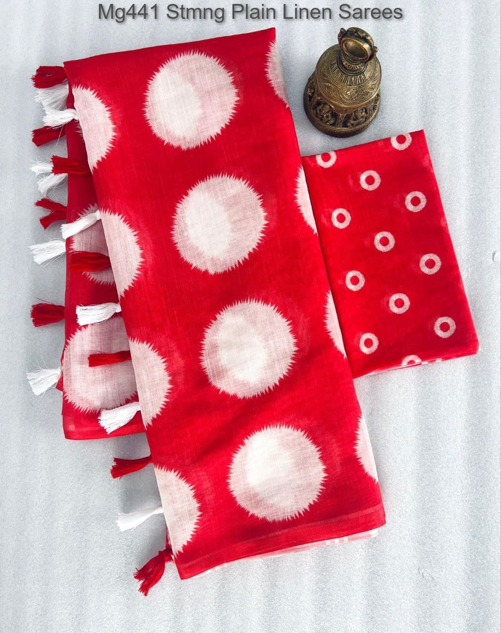 Mg441 Stmng Plain Linen Sarees