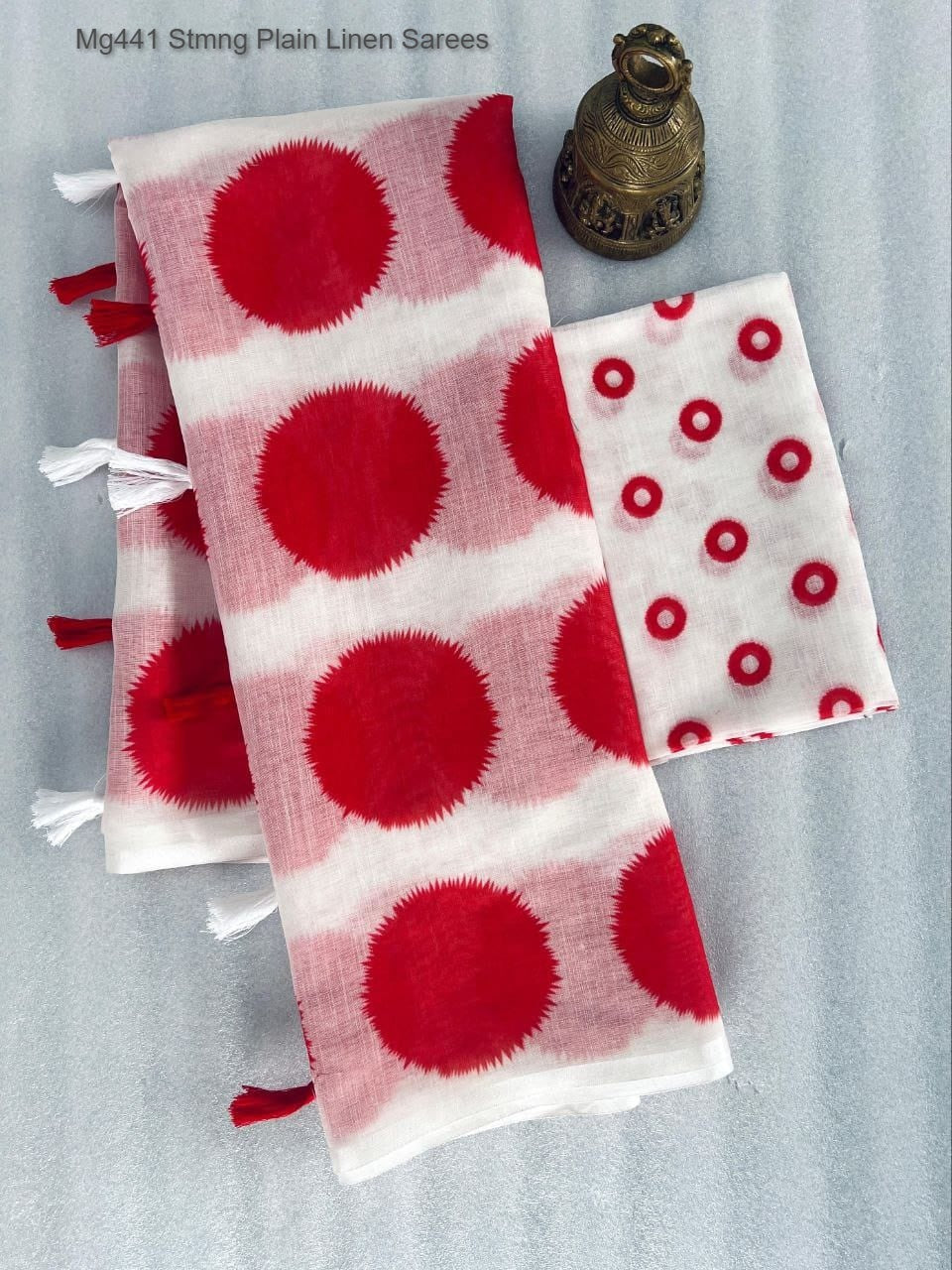 Mg441 Stmng Plain Linen Sarees