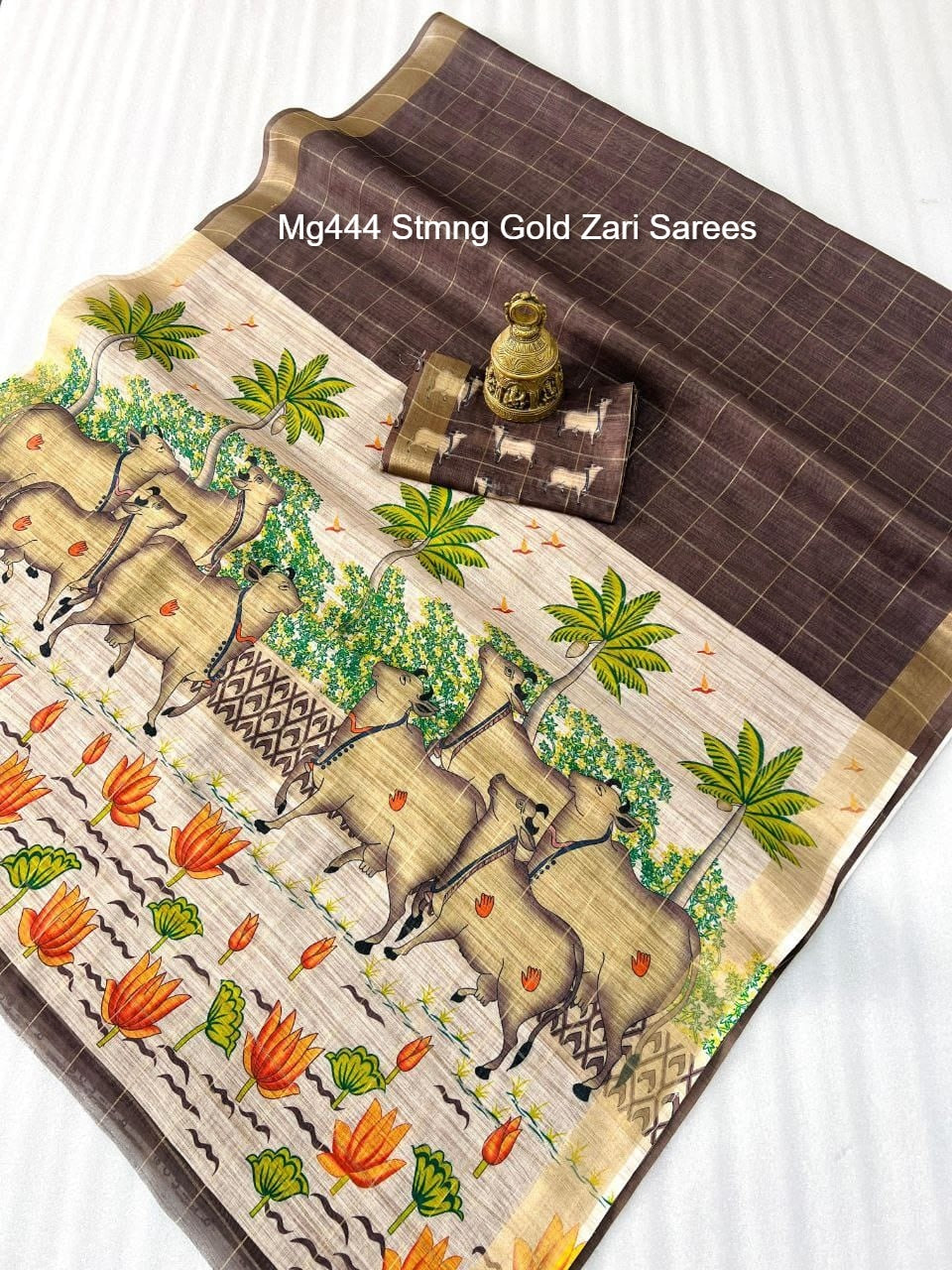 Mg444 Stmng Gold Zari Sarees