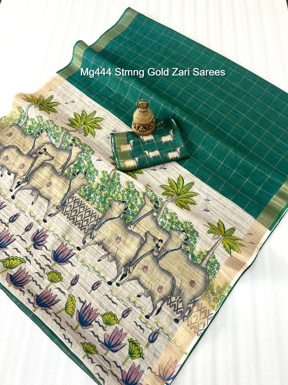 Mg444 Stmng Gold Zari Sarees