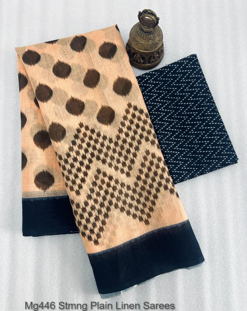 Mg446 Stmng Plain Linen Sarees