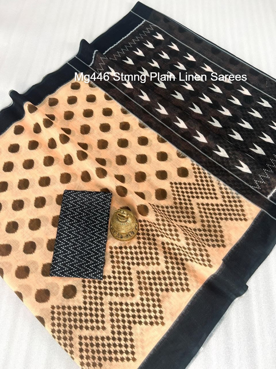 Mg446 Stmng Plain Linen Sarees