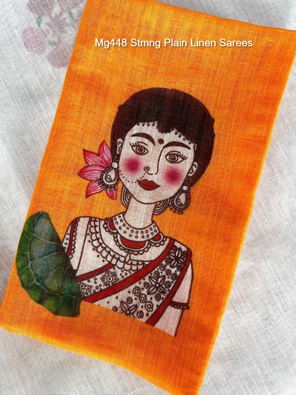 Mg448 Stmng Plain Linen Sarees