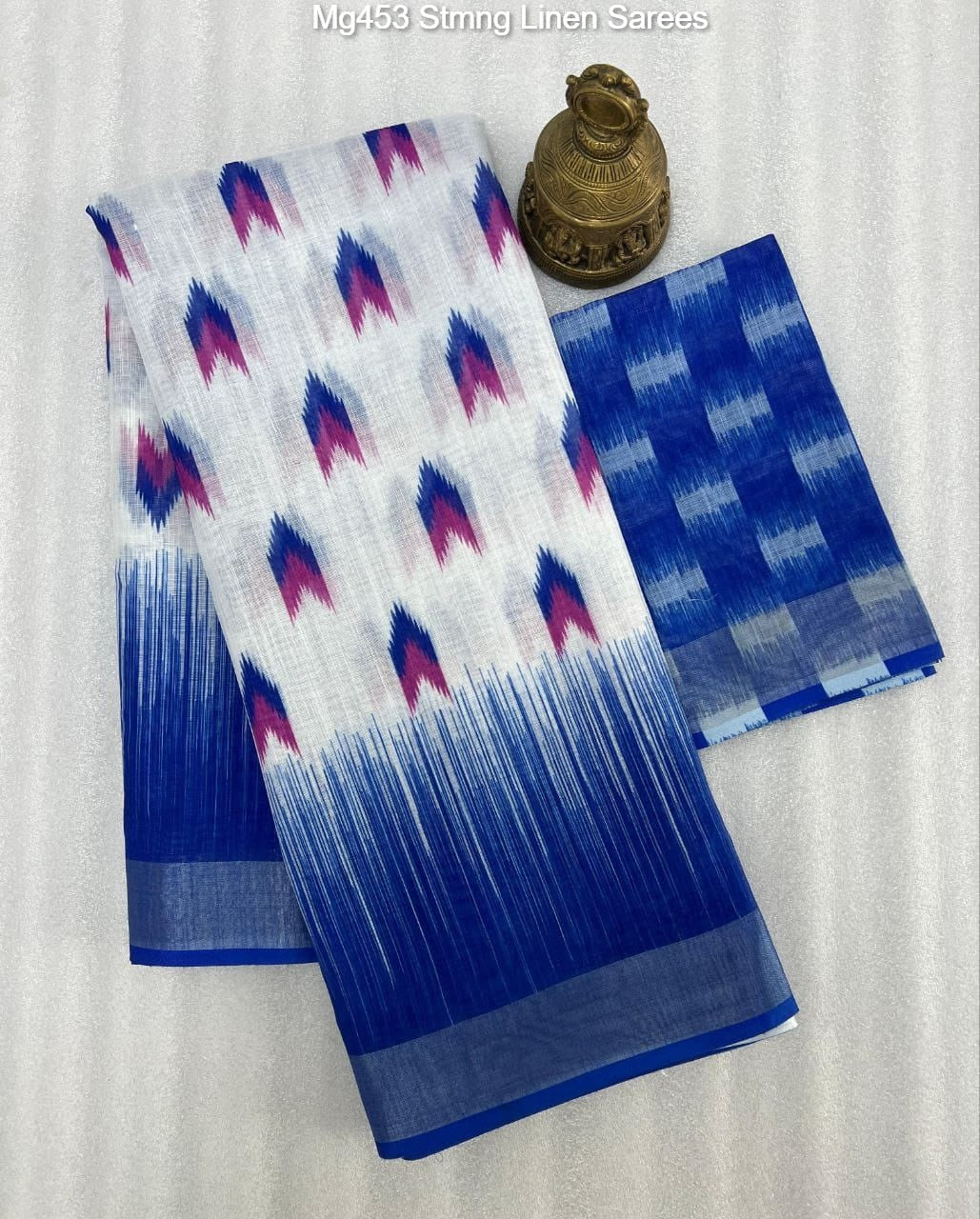 Mg453 Stmng Linen Sarees