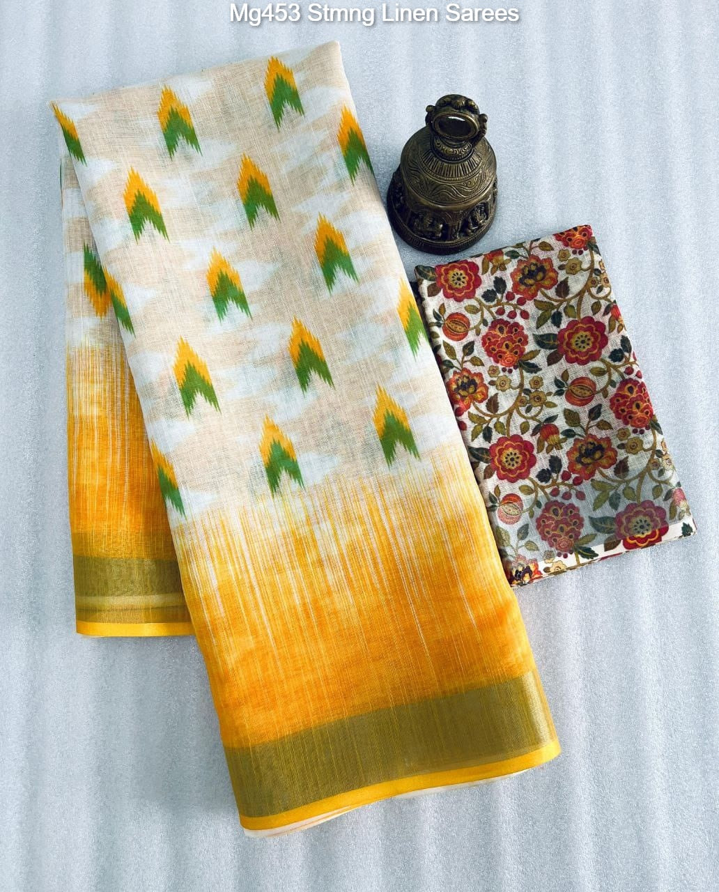 Mg453 Stmng Linen Sarees