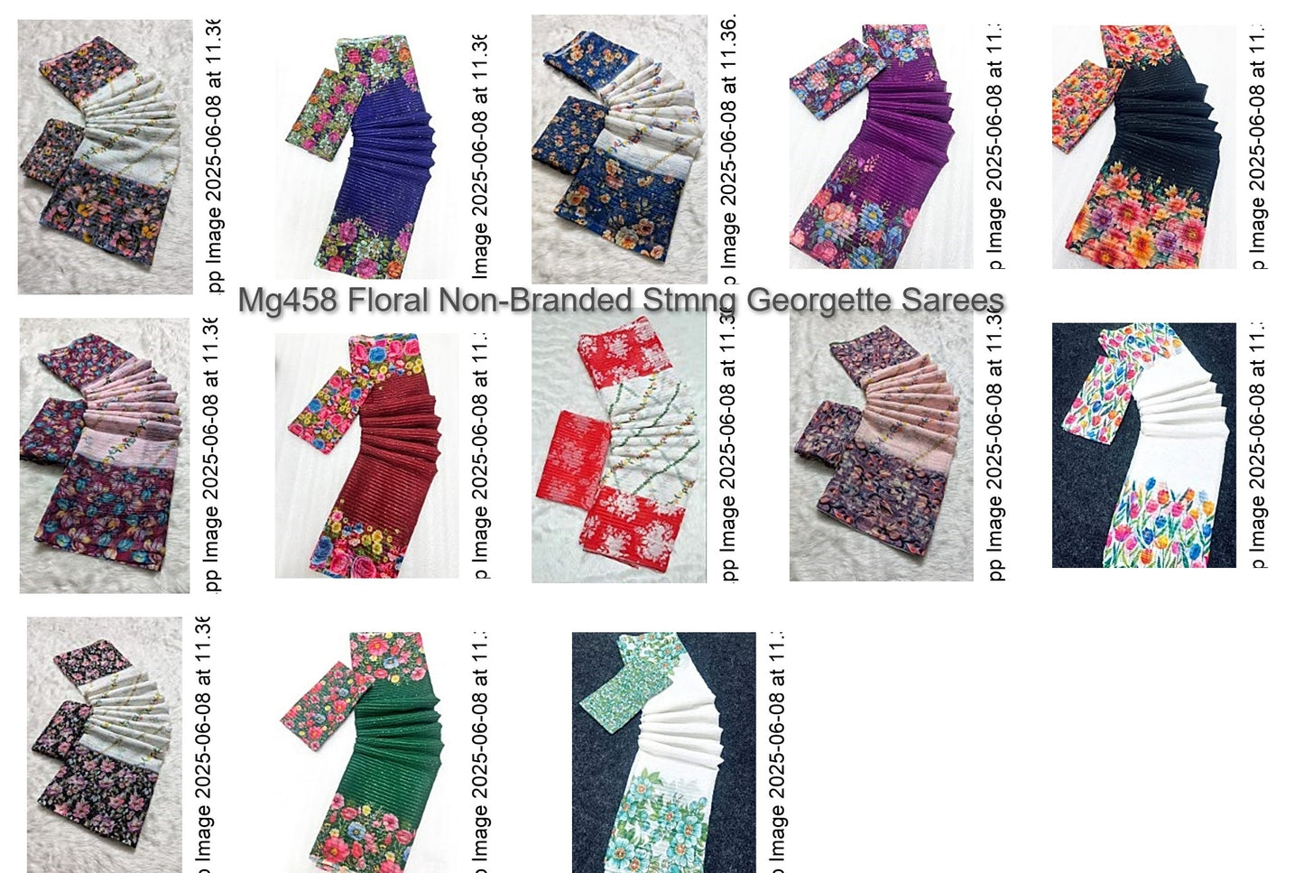 Mg458 Floral Non-Branded Stmng Georgette Sarees