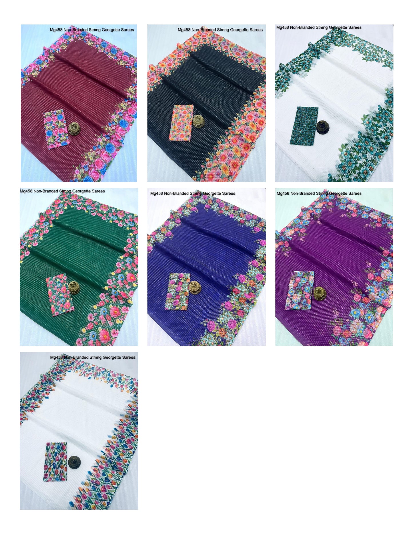 Mg458 Non-Branded Stmng Georgette Sarees