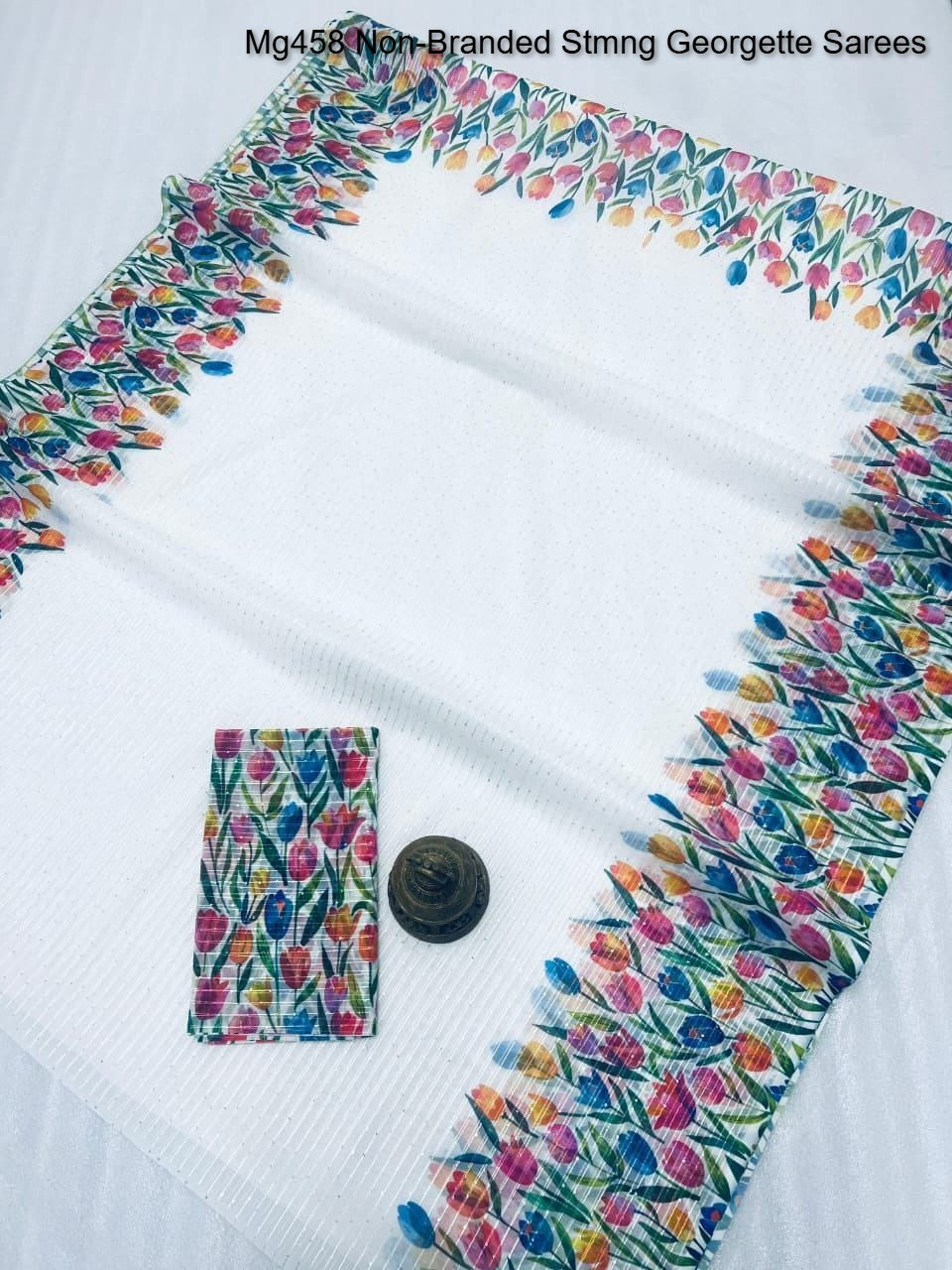 Mg458 Non-Branded Stmng Georgette Sarees