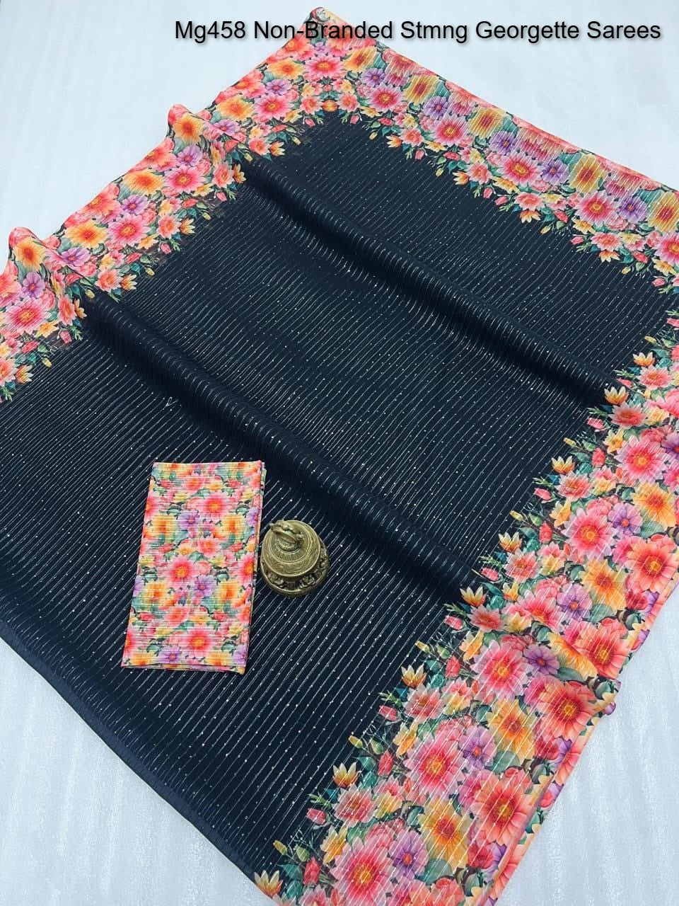 Mg458 Non-Branded Stmng Georgette Sarees